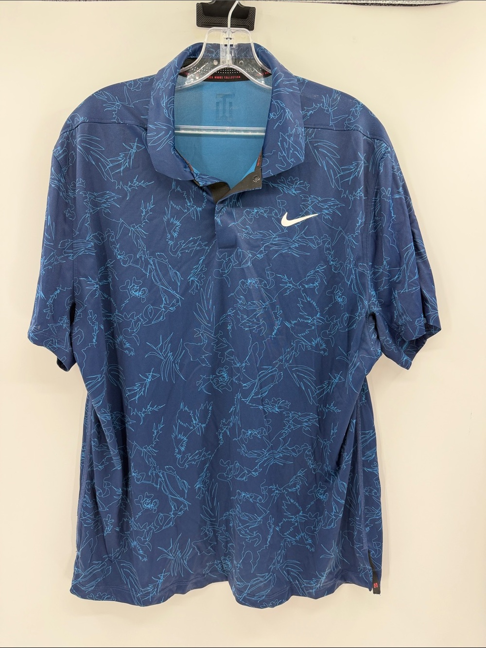 Tiger Woods Collection Men's Dri-Fit ADV Short Sleeve Polo - Navy/White - Large